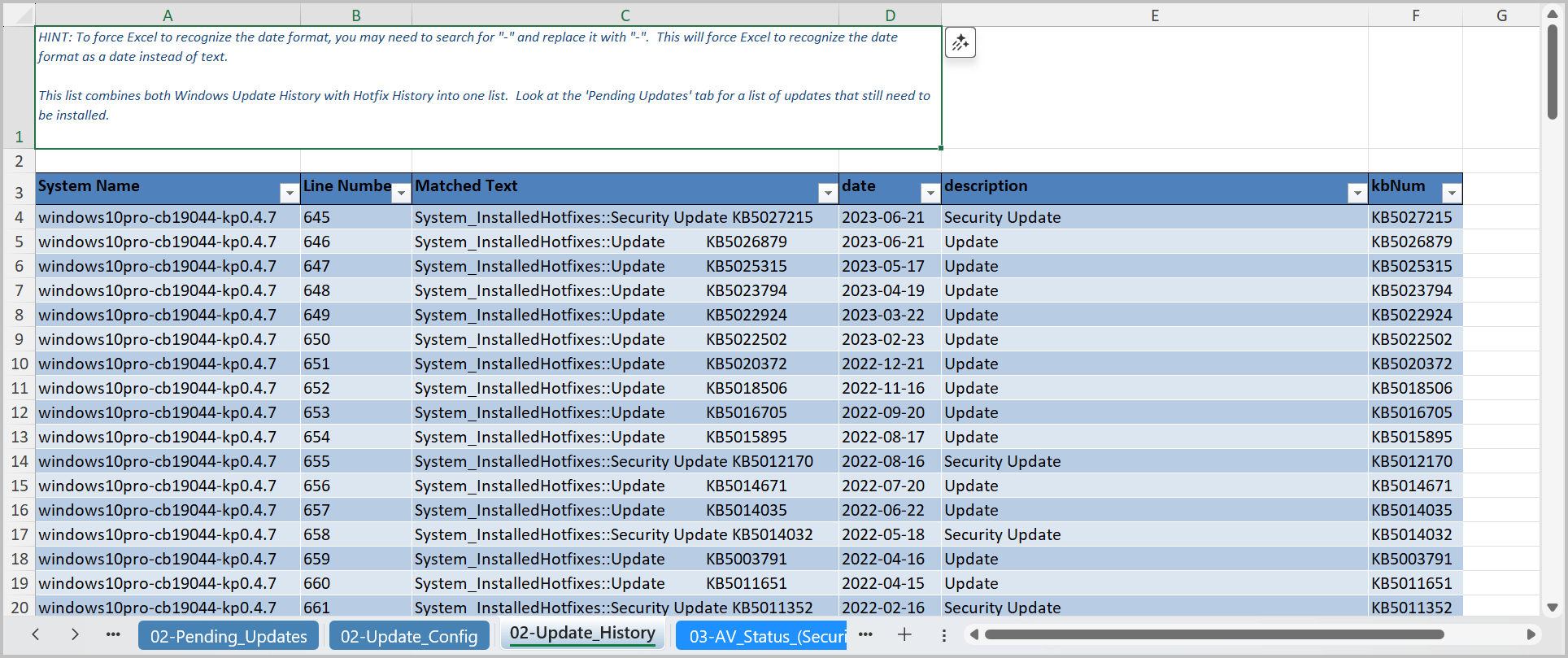 Detailed Search Results